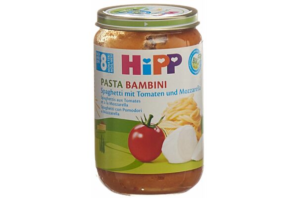 HiPP pasta bambini spaghetti avec tomates et mozzarlla 8 mois 220 g