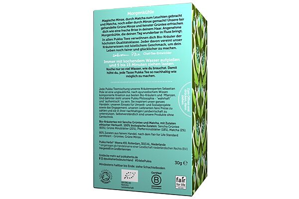 Pukka Mint Matcha Green Tee Bio Btl 20 Stk