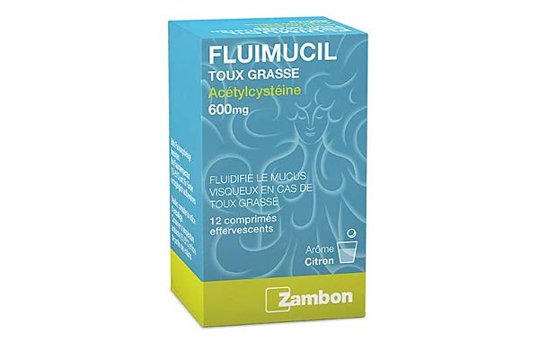 Fluimucil toux grasse cpr eff 600 mg 12 pce