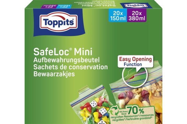 Toppits Mini Zip sacs multi-usages 40 pce