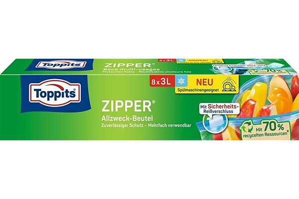 Toppits Zipper sac multi-usages 3l 8 pce