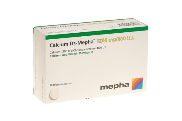 Calcium D3-Mepha Brausetabl 1200/800 20 Stk