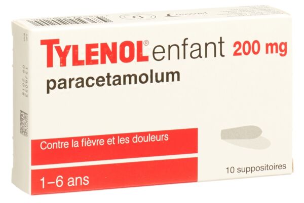 Tylenol enfants supp 200 mg 10 pce