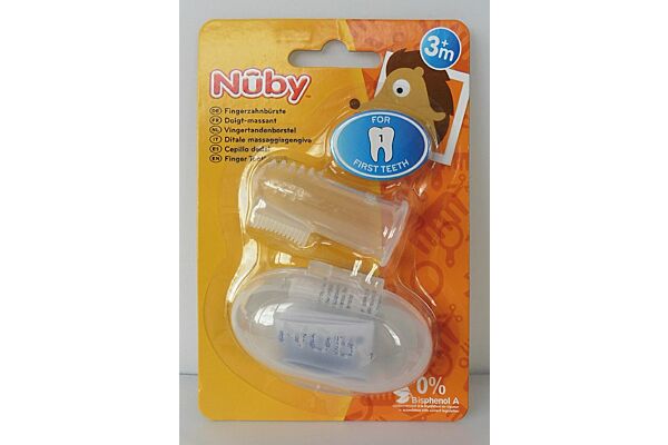 Nuby brosse à dents doigt avec boîte de rangement