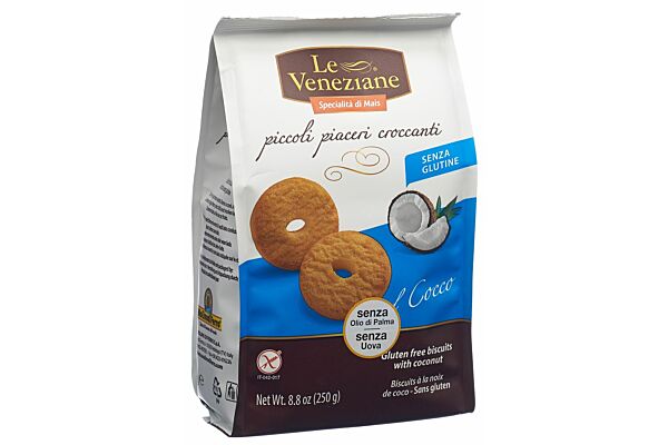 LE VENEZIANE Biscuits noix de coco sans gluten 250 g
