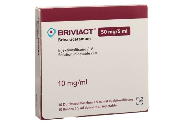 Briviact Inj Lös 50 mg/5ml 10 Durchstf 5 ml
