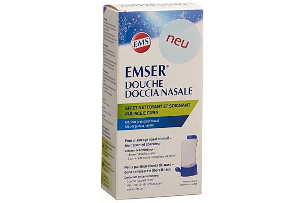 Emser douche nasale + 4 sachets de sel de rinçage