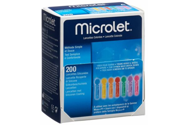 Microlet lancettes colorées 200 pce