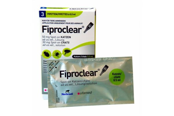 Fiproclear Spot-on pour chats sol ad us. vet. 3 x 0.5 ml