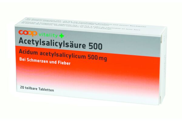 Coop Vitality Acetylsalicylsäure Tabl 500 mg 20 Stk