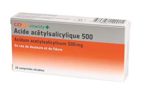 Coop Vitality acide acétylsalicylique cpr 500 mg 20 pce