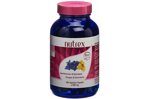NUTREX Nachtkerzenöl & Borretschöl Kaps 500 mg Bio Ds 200 Stk