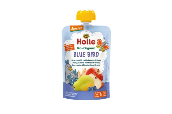 Holle Blue Bird - pouchy poire pomme myrtilles et avoine 100 g