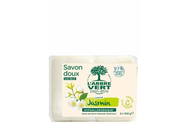 L'ARBRE VERT savon éco jasmin bio français 2 x 100 g