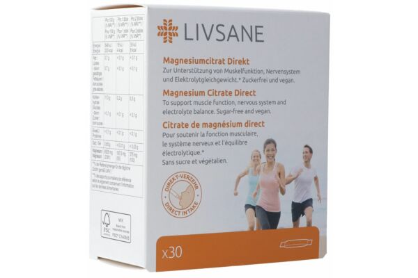 Livsane Citrate de magnésium direct 30 pce