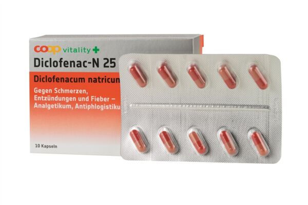 Coop Vitality Diclofénac-N caps 25 mg 10 pce