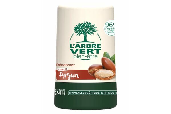 L'ARBRE VERT Déodorant écologique roll-on argan & hamamélis français 50 ml