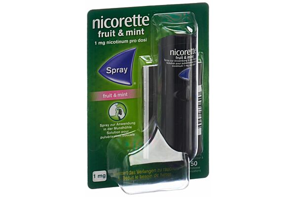 Nicorette Fruit & Mint spray pour pulvérisation buccale dist 150 dos