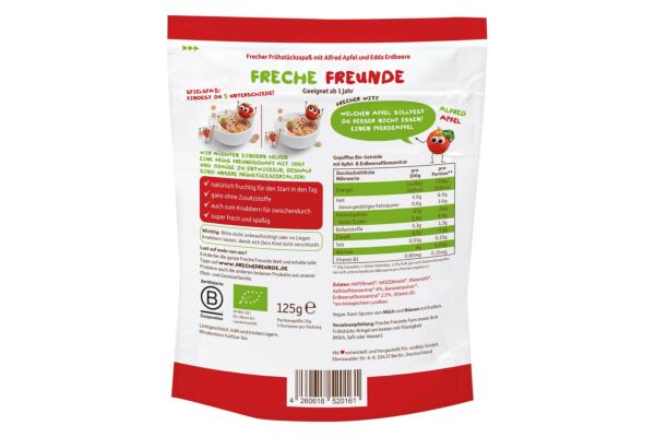 Freche Freunde céréales Kringel aux pommes & fraises 125 g