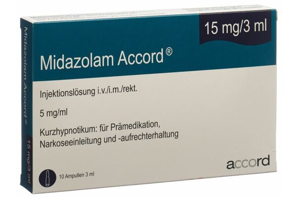 Midazolam Accord sol inj 15 mg/3ml 10 amp 3 ml