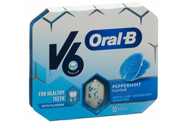 V6 OralB Kaugummi Peppermint Blist 10 Stk