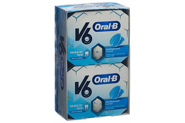 V6 OralB Kaugummi Peppermint 12 Blist 10 Stk