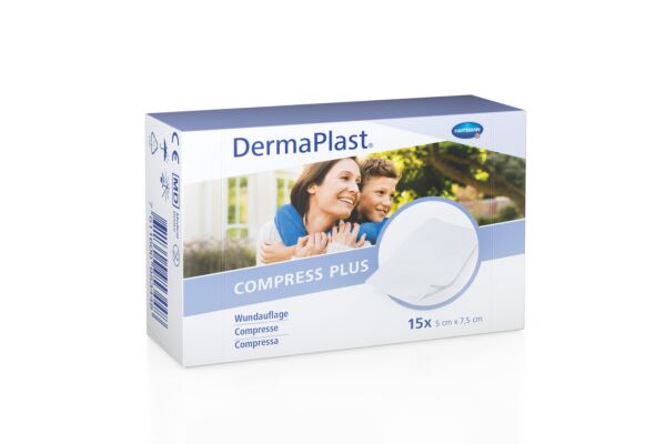 DermaPlast Compress Plus 5x7.5cm 15 Stk