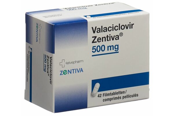 Valaciclovir Zentiva Filmtabl 500 mg 42 Stk