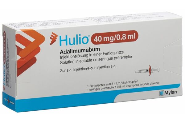 Hulio sol inj 40 mg/0.8ml seringue préremplie 0.8 ml