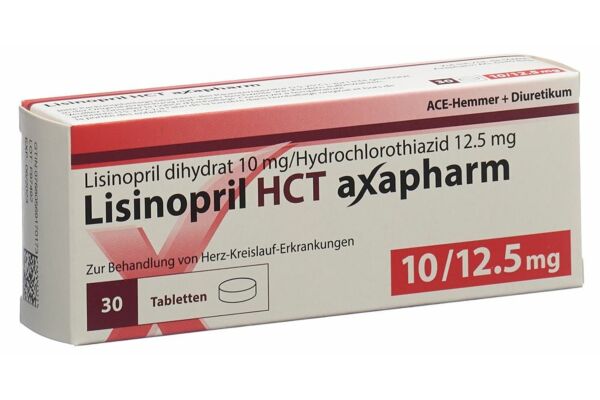 Lisinopril HCT Axapharm Tabl 10/12.5 mg 30 Stk