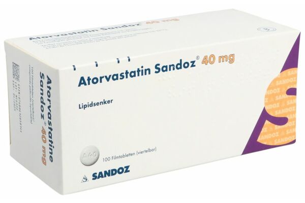 Atorvastatin Sandoz Filmtabl 40 mg 100 Stk