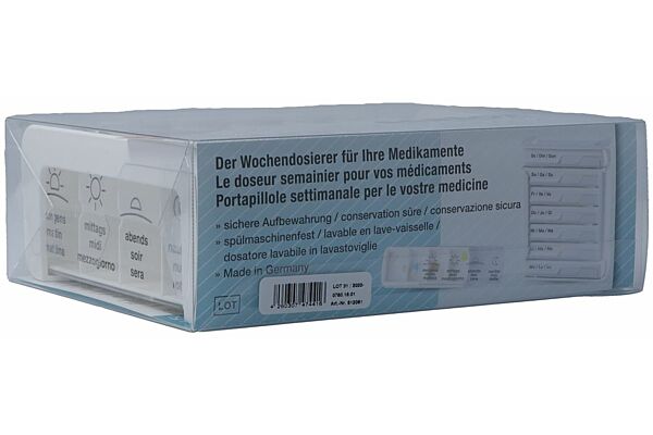 Anabox pilulier compact 7 jours blanc 4 cases allemand/français/italien