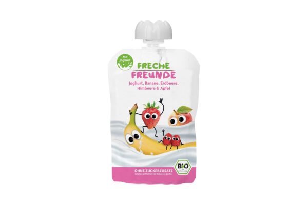 Freche Freunde compote fraise & framboise et yogourt avec 40% de yaourt sach 100 g