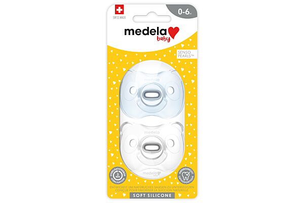 Medela Baby Sucette Soft Silicone 0-6 bleu 2 pce