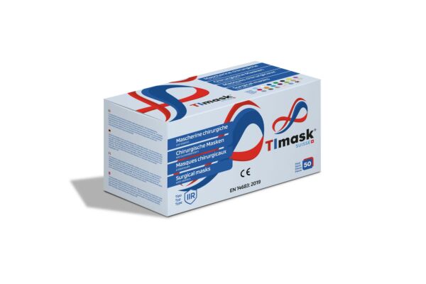 TImask Masque médical jetable type IIR bleu cobalt 20 pce