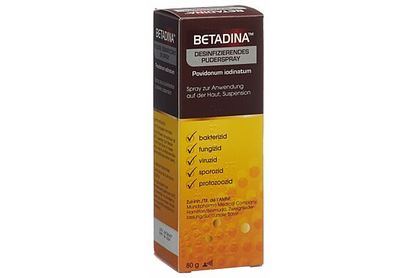 Betadina poudre désinfectante en spray 80 g
