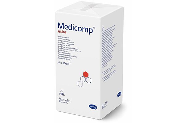 Medicomp Extra 6 fach S30 7.5x7.5cm unsteril Btl 100 Stk