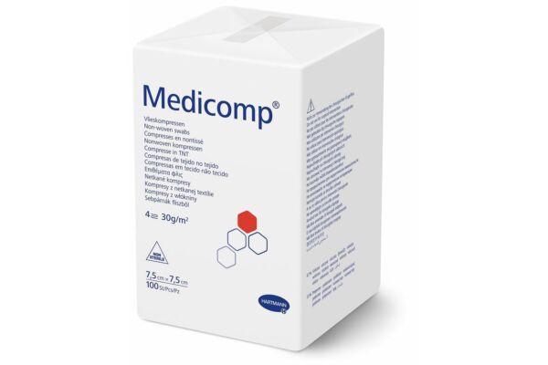 Medicomp 4 plis S30 7.5x7.5cm non stérile sach 100 pce