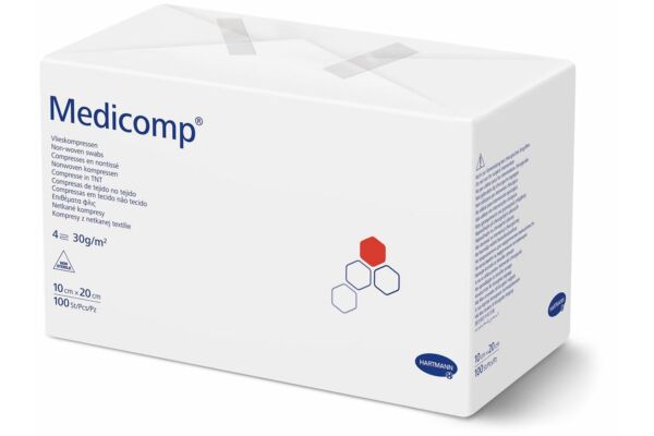 Medicomp 4 plis S30 10x20cm non stérile sach 100 pce
