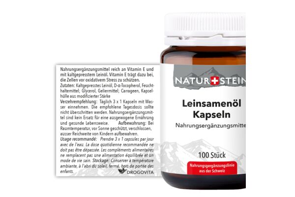 Naturstein Leinsamenöl Kaps Glasfl 100 Stk