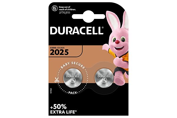 Duracell pile CR2025 3V lithium B2 XL 2 pce