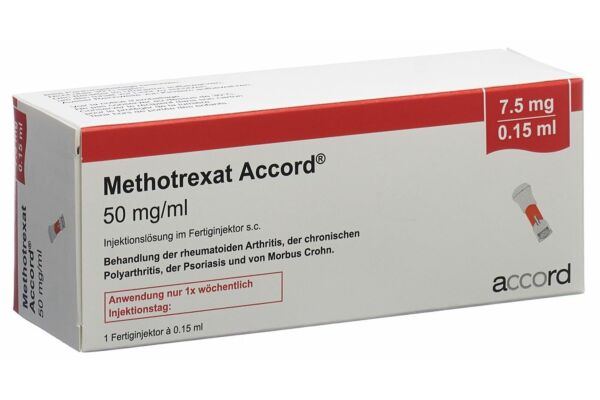 Methotrexat Accord Inj Lös 7.5 mg/0.15ml Fertiginjektor 0.15 ml