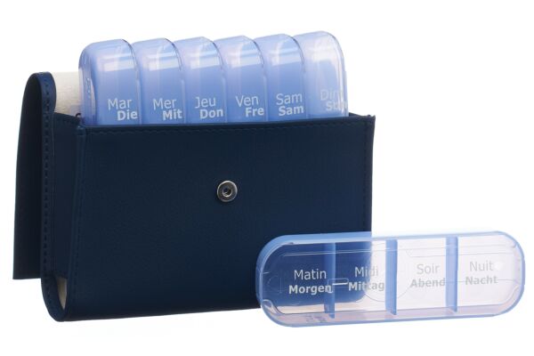Pilbox Maxi distributeur médicament 7 jours allemand/français navy blue
