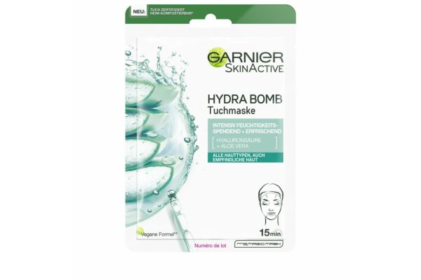Garnier Skin Masque Tissu Hydra Bomb acide hyaluronique + aloe vera sach 28 g