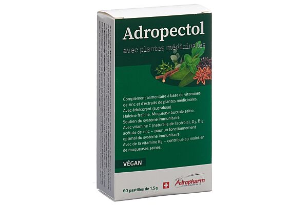 Adropectol plantes pastilles 60 pce