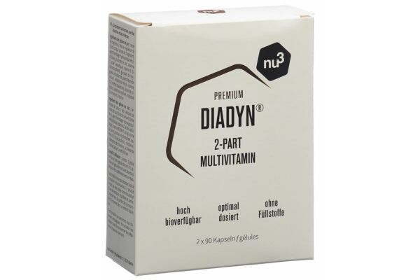nu3 Premium DIADYN 2-Part Multivitamin caps 2 bte 90 pce