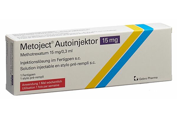 Metoject Inj Lös 15 mg/0.3ml Autoinjektor ohne Alkoholtupfer