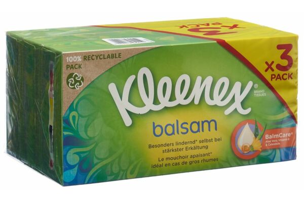 Kleenex Balsam mouchoirs en papier box trio 3 x 56 pce