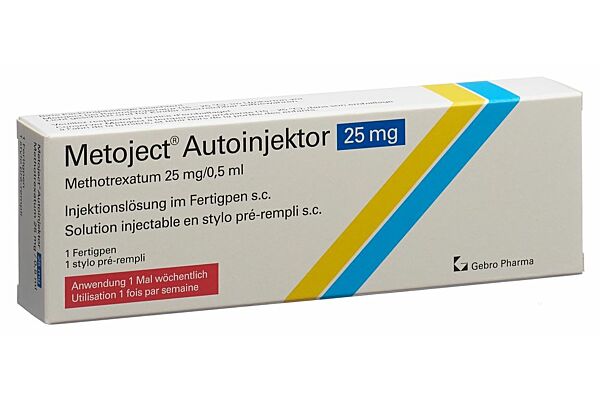 Metoject Inj Lös 25 mg/0.5ml Autoinjektor ohne Alkoholtupfer