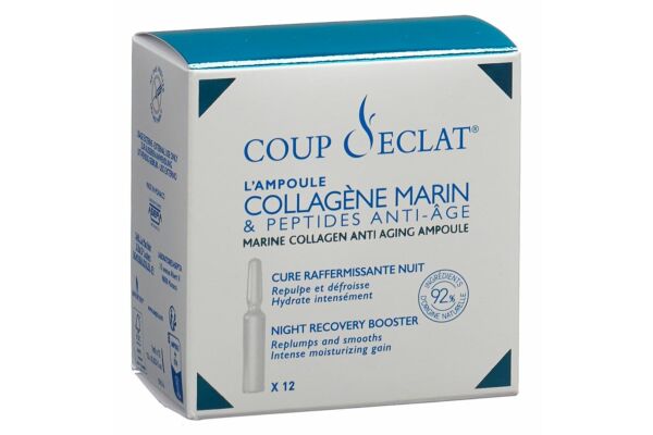 Coup D Eclat L'Ampoule Collagène marin et peptides anti-âge 12 x 1 ml